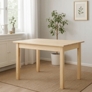 GAUSA – ištraukiamas medžio masyvo stalas